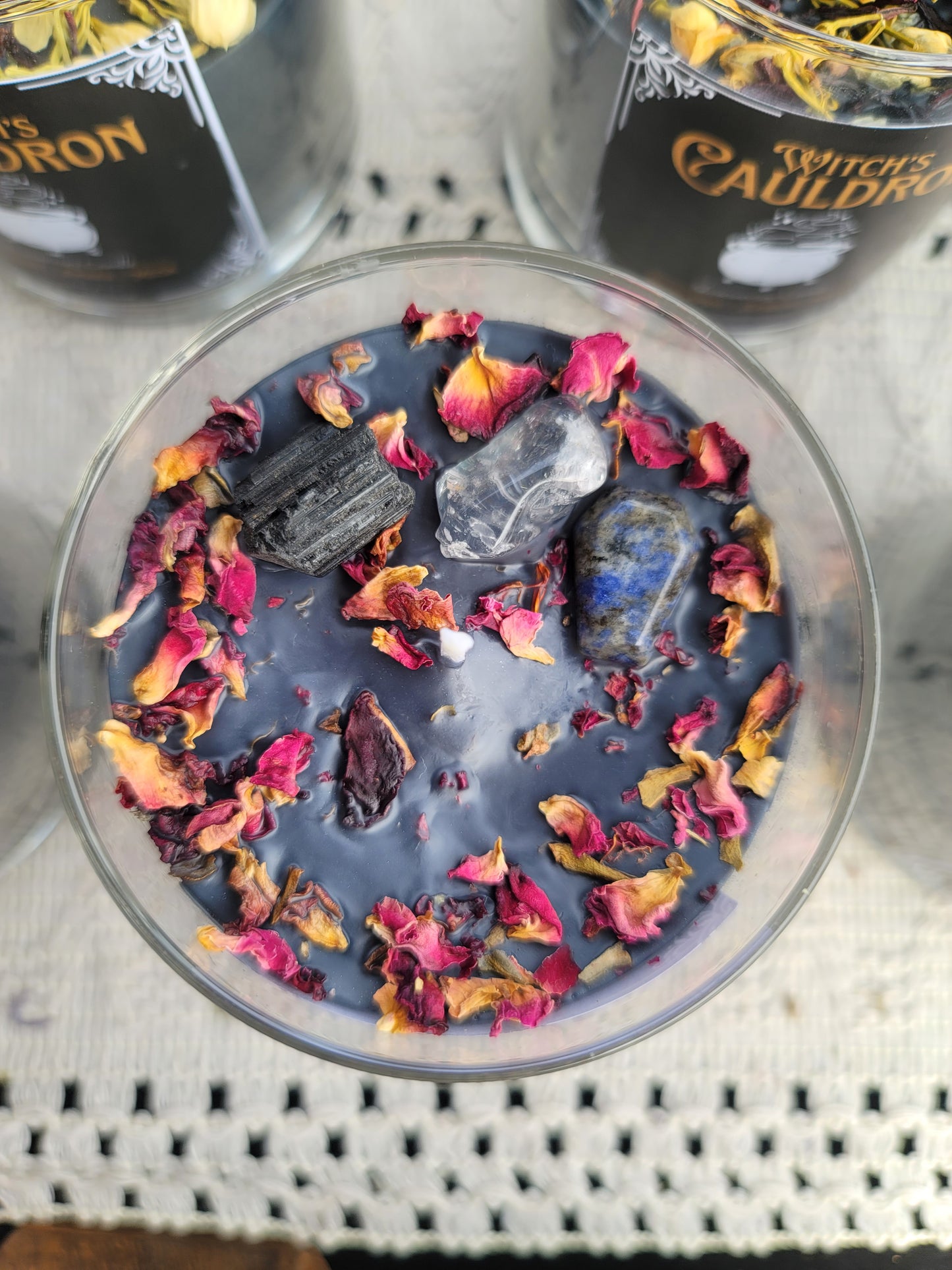 Witch's Cauldron Shimmering Crystal Candle