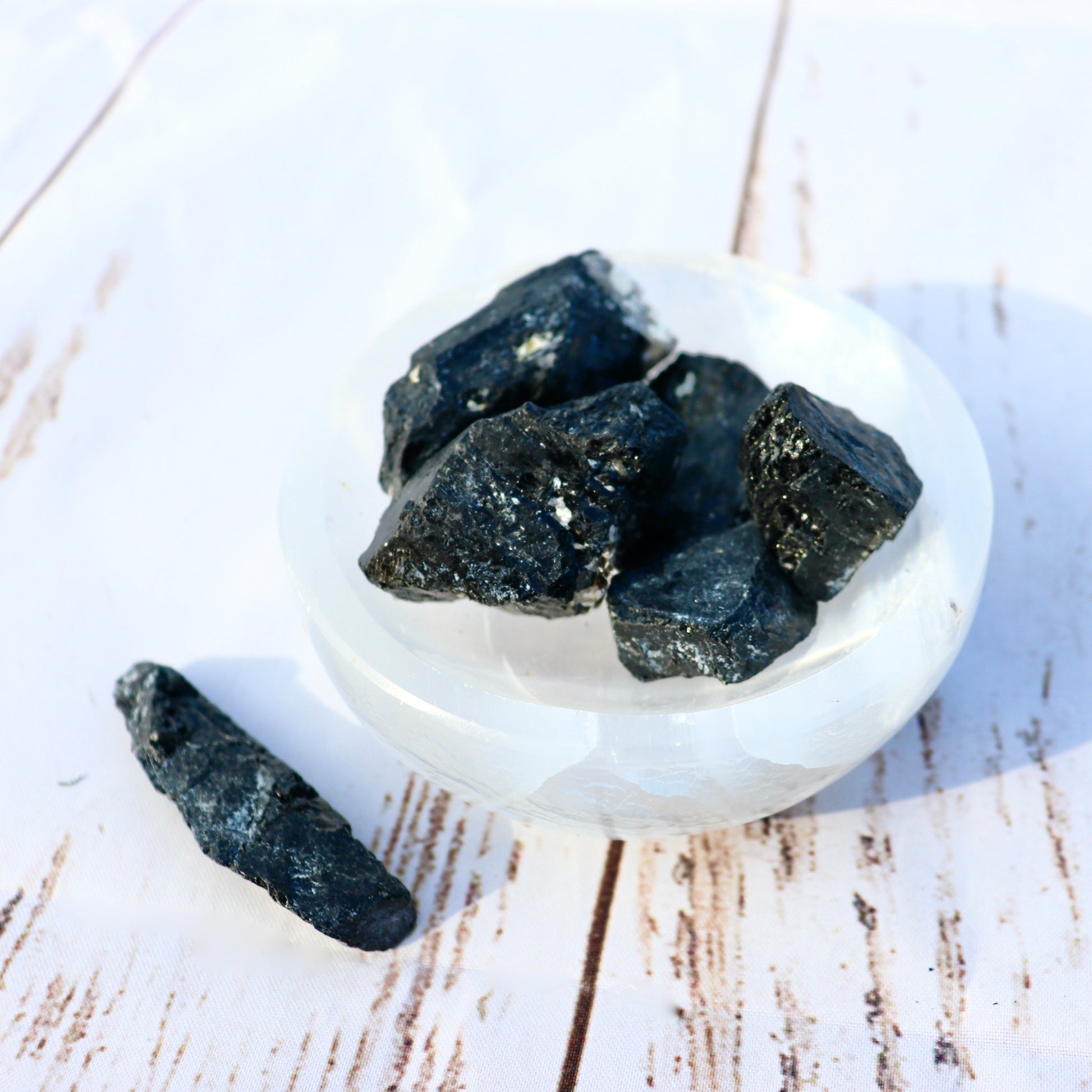 rough black tourmaline chunks