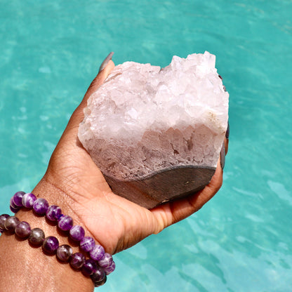 ERYKAH - Druzy Nebula Amethyst with Polished Edges and Cut Base