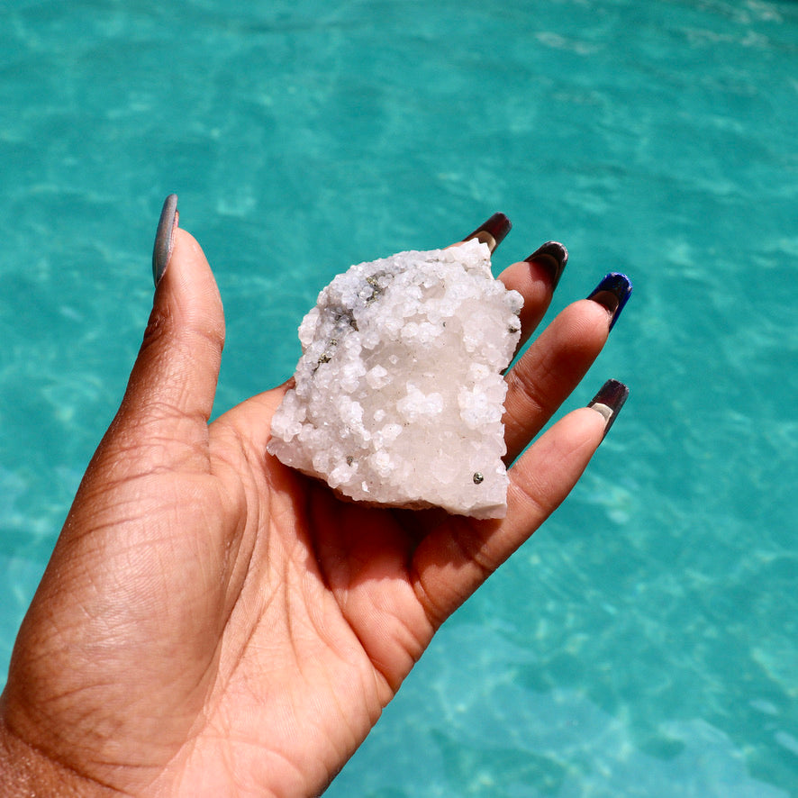 African Quartz - Pyrite inclusions (James - 185 g)