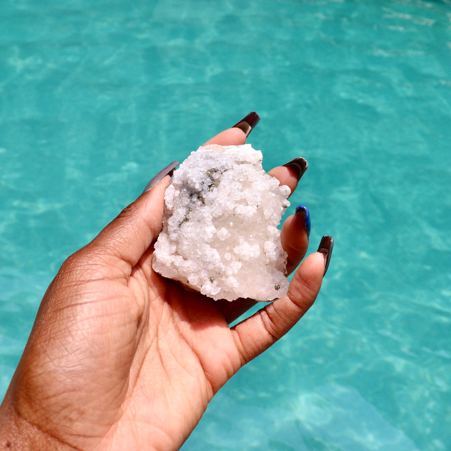 African Quartz - Pyrite inclusions (James - 185 g)