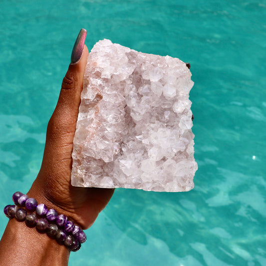 ERYKAH - Druzy Nebula Amethyst with Polished Edges and Cut Base