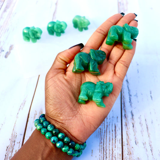 green aventurine elephant