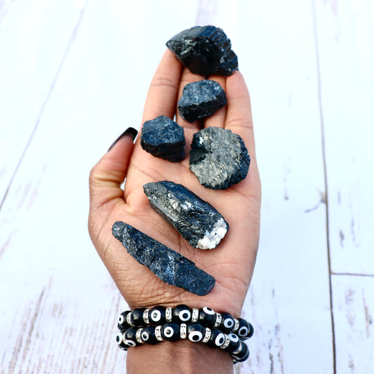 rough black tourmaline chunks