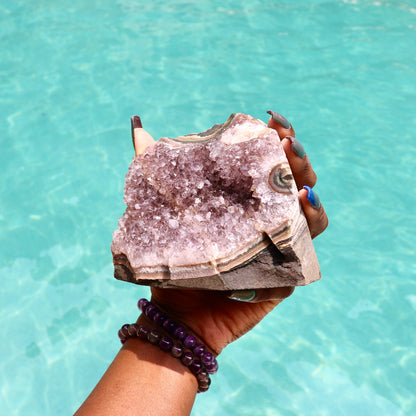 KERI - Druzy Nebula Amethyst with Polished Edges and Cut Base