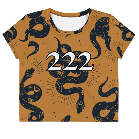 Angel Number 222 Snake Crop Tee