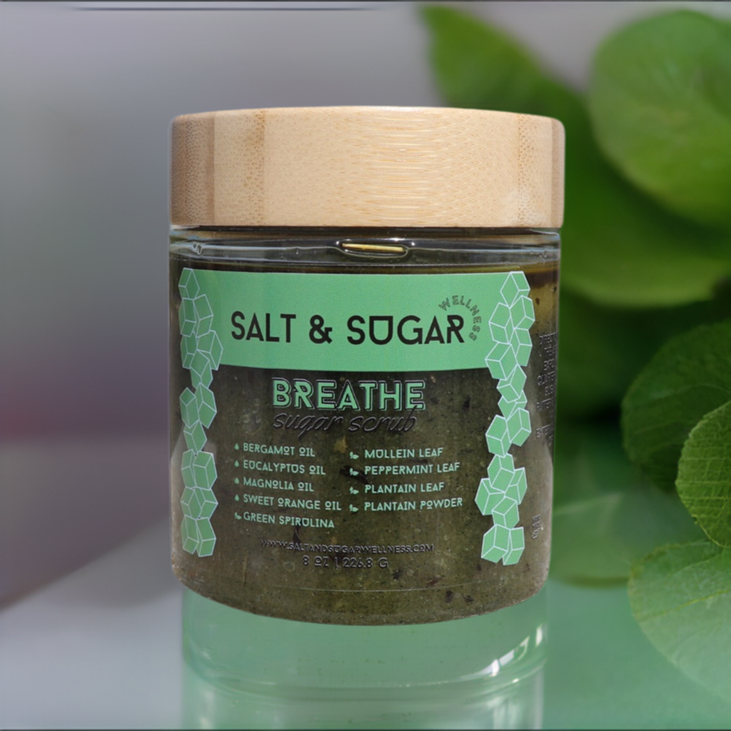 Breathe: Peppermint and Eucalyptus Sugar Scrub - infused with natural herbs and essential oils