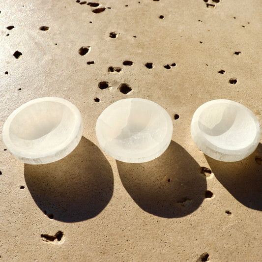 Selenite Carved Bowl (~2.00")