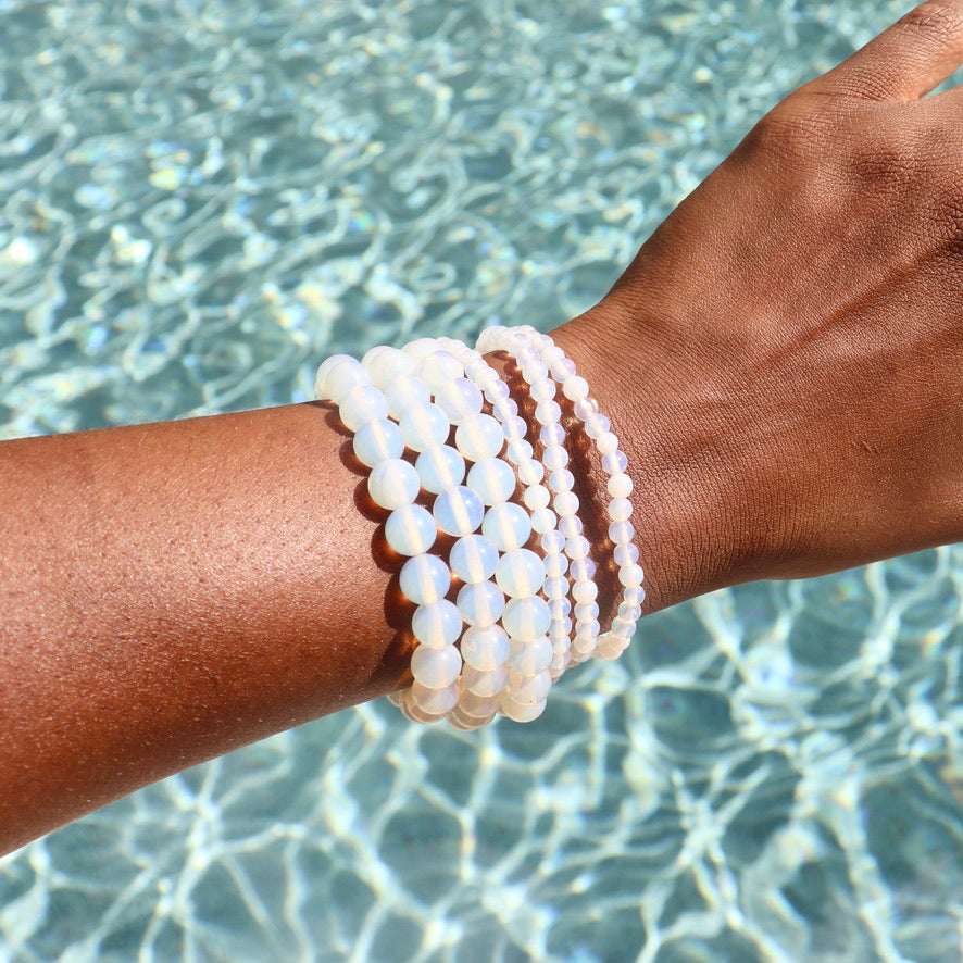 4 mm or 8 mm Opalite Elastic Bracelet 