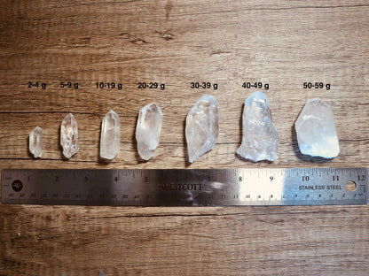 rough clear quartz points