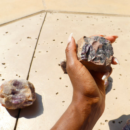 raw rough amethyst chunks natural stone
