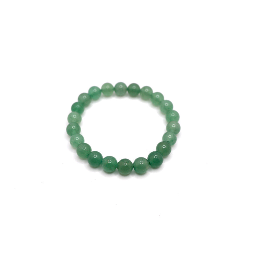 8 mm green aventurine elastic bracelet