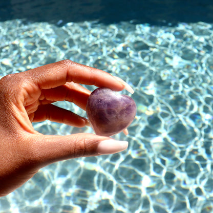 1.5" inch chevron amethyst heart