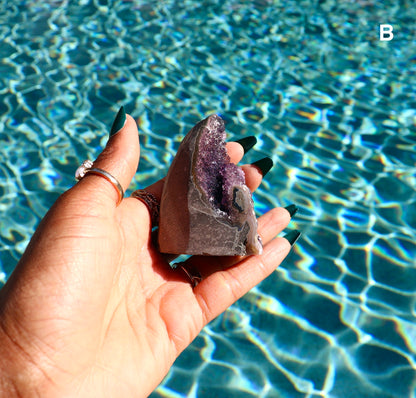 Druzy Amethyst with Polished Edges and Cut Base