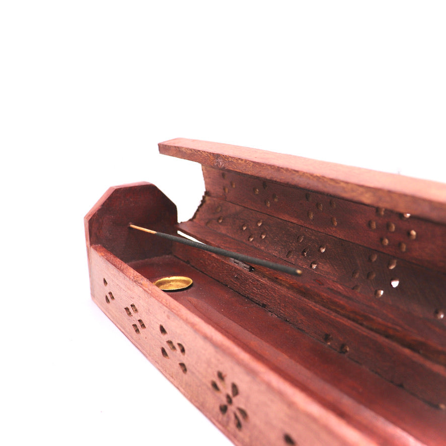 Carved Wood Incense Storage Box