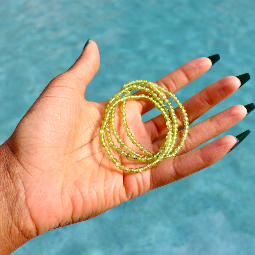 4 mm peridot bracelet