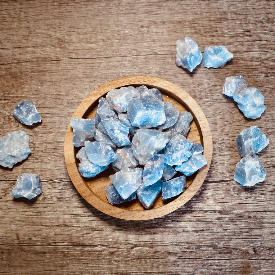 rough raw blue calcite