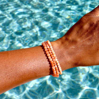 4 mm and 6-8 mm sunstone bracelets
