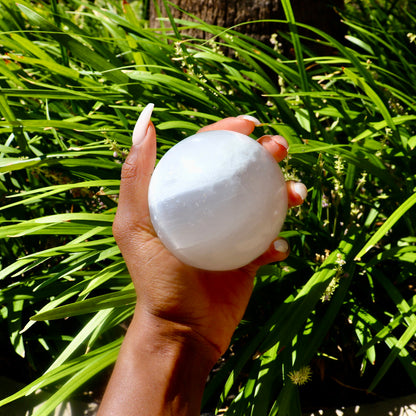 2.6" inch large Selenite Sphere crystal ball