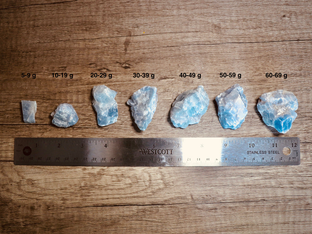 rough raw blue calcite