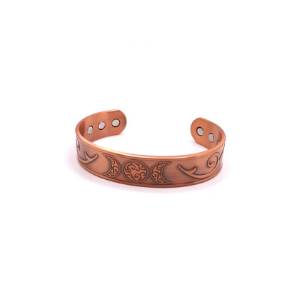 om triple moon magnetic copper bracelet