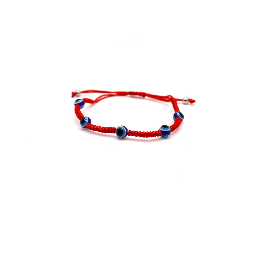 red adjustable evil eye bracelet