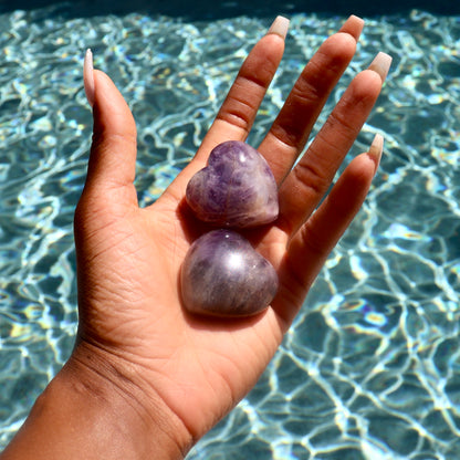 1.5" inch chevron amethyst heart