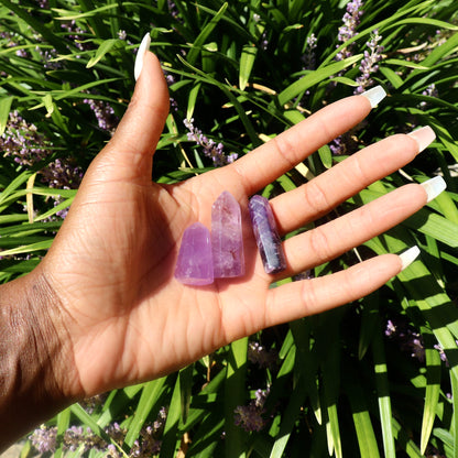 amethyst crystal standing points 1" 1.75" 1 inch 1.75 inches