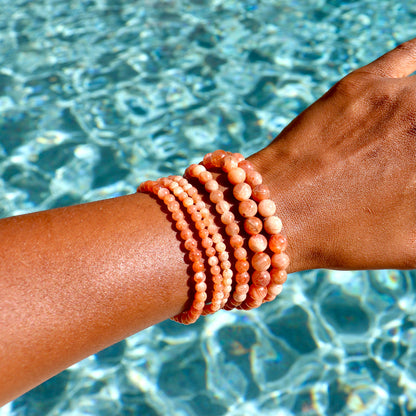 4 mm and 6-8 mm sunstone bracelets