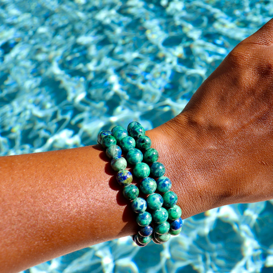 8 mm chrysocolla bracelet