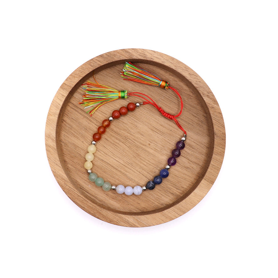 6 mm 7 chakra bracelet with chakra crystal stones