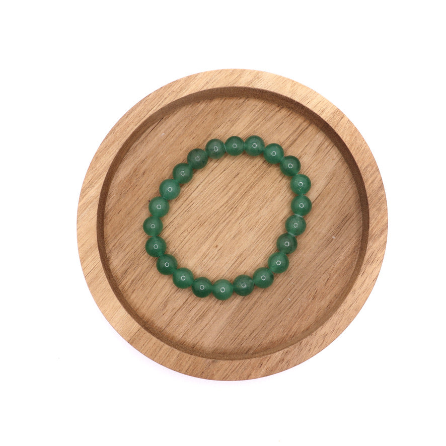 8 mm green aventurine elastic bracelet