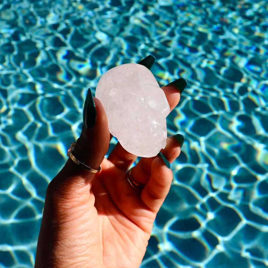 Crystal Skull | Rose Quartz Skull or Clear Quartz Skull