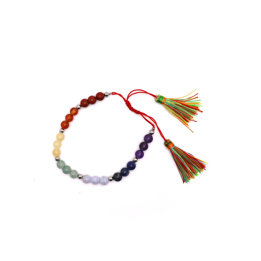 6 mm 7 chakra bracelet with chakra crystal stones