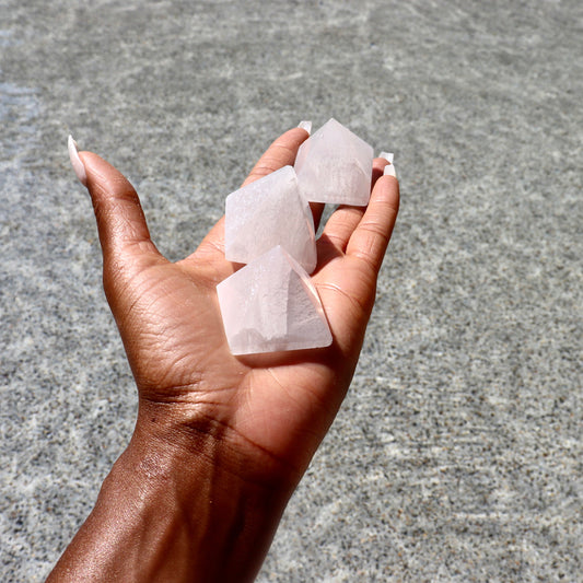 1.5" inch selenite pyramids