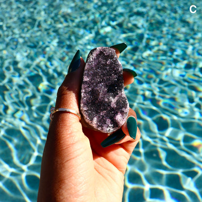 Druzy Amethyst with Polished Edges and Cut Base