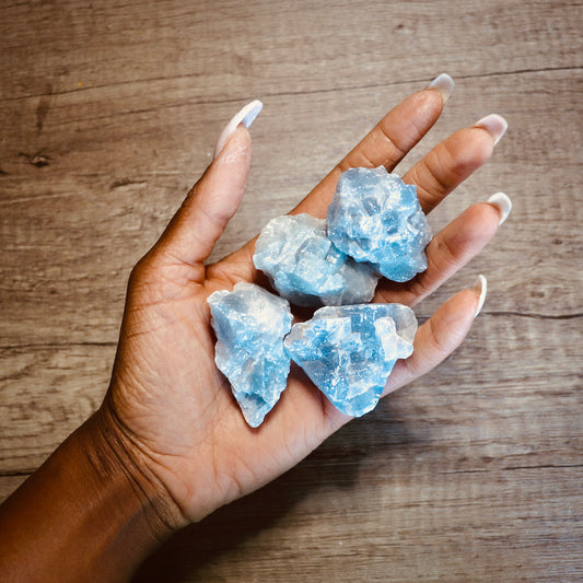 rough raw blue calcite