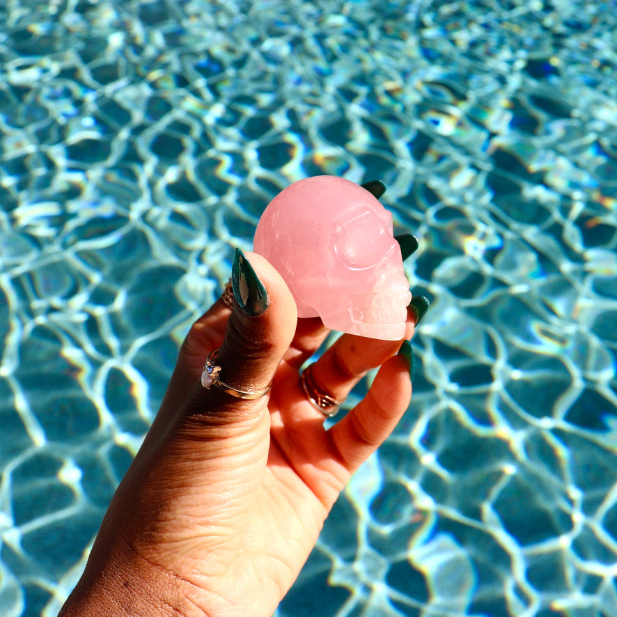 Crystal Skull | Rose Quartz Skull or Clear Quartz Skull